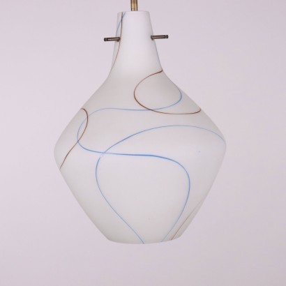 Lamp Opaline Glass Brass Italy 1960s Italian Production