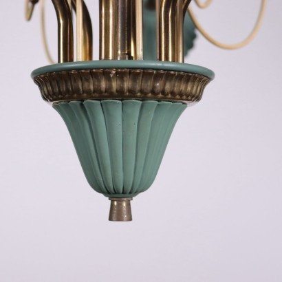 Lamp Enamelled Aluminum Brass Italy 1650s-1960s Italian Production