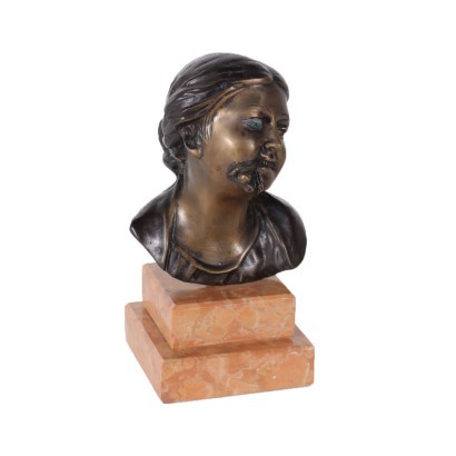 Bust Of A Young Woman Bronze Italy 20th Century