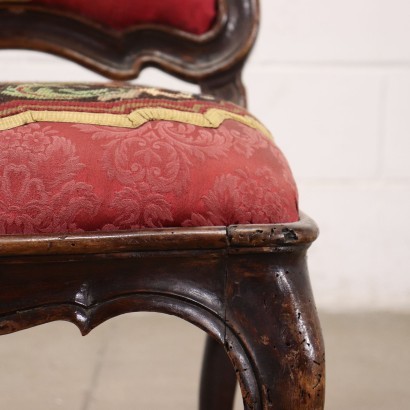 antik, Stuhl, antike Stühle, antiker Stuhl, antiker italienischer Stuhl, antiker Stuhl, neoklassizistischer Stuhl, Stuhl aus dem 19. Jahrhundert, Gruppe von sechs Stühlen Barockzeit