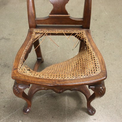 antigüedad, silla, sillas antiguas, silla antigua, silla italiana antigua, silla antigua, silla neoclásica, silla del siglo XIX, grupo de seis sillas estilo Chippenda