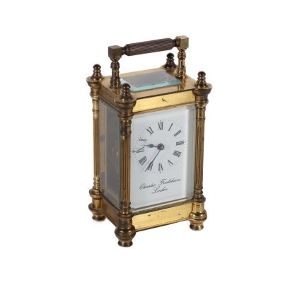 Horloge de Voyage Victorien Bronze Verre - Angleterre XIX Siècle