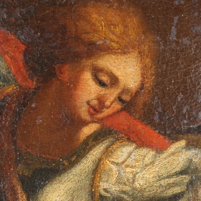 Archangel Michael defeats the Devil Oil on Canvas Italy XVII Century