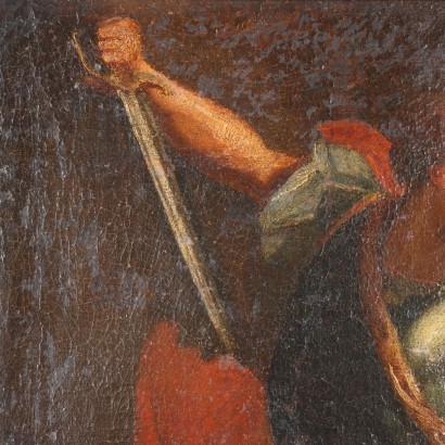 Erzengel Michael besiegt den Teufel Öl auf Leinwand Italien XVII Jhd