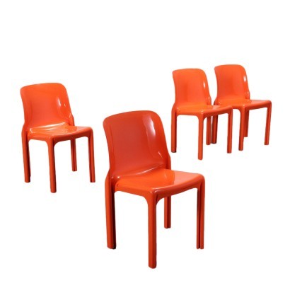 'Selene' chairs by Vico Magistretti for Artemide 1960s-70s