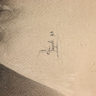 Portrait d\'une Jeune Femme Fusain sur Papier Italie 1888