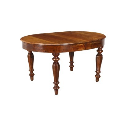 Oval Extendable Table Walnut Italy 19th Century
