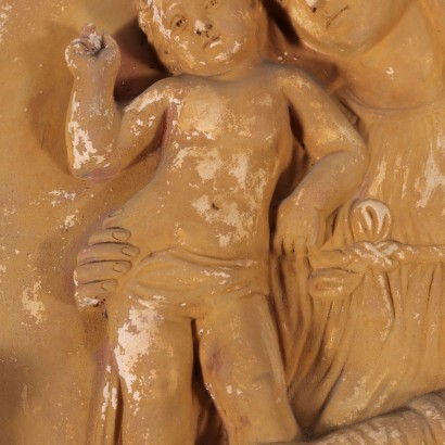 Tondo \"Vierge avec Enfant\" Plâtre Italie '890-'900