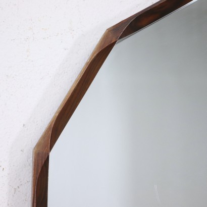 Wall Mirror Mirrored Glass Rosewood Italy 1960s