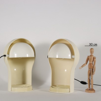 Paar Tischlampen Telegono by Artemide ABS Italien \'60s-\'70s