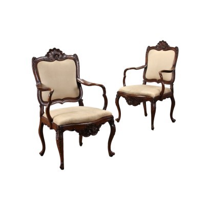 Rococo Style Armchairs Beech Italy \'800