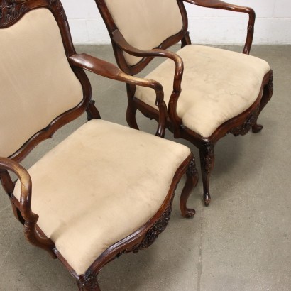 Rococo Style Armchairs Beech Italy \'800