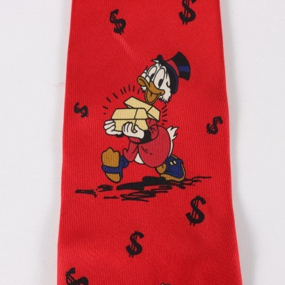 Krawatte Walt Disney Uncle Scrooge Seide Italien \\'80s
