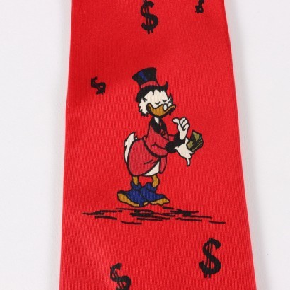Krawatte Walt Disney Uncle Scrooge Seide Italien \\'80s