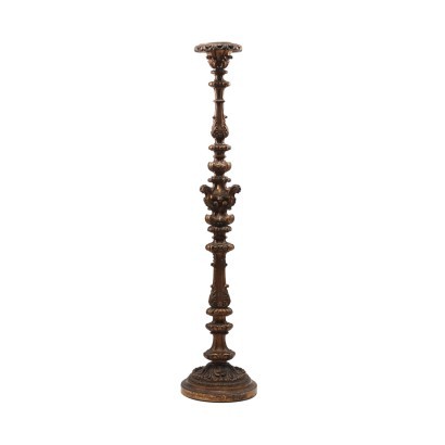 Candlestick Gilded and Carved Wood Italy '900