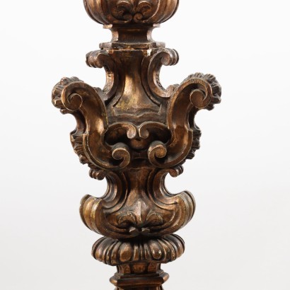 Candlestick Gilded and Carved Wood Italy \'900