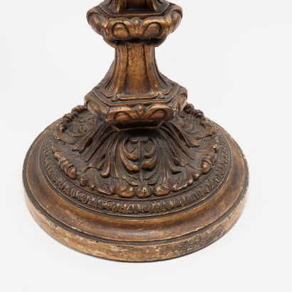 Candlestick Gilded and Carved Wood Italy \'900