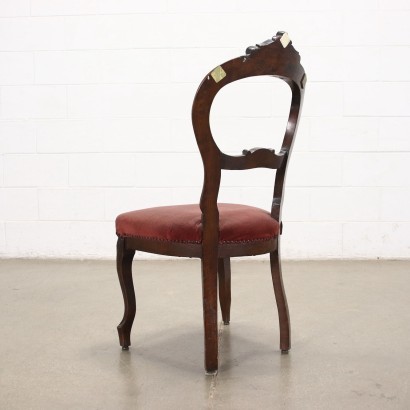 Group of 6 Louis Philippe Chairs Walnut Italy 19th Century