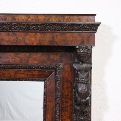 Neo-Reneissance Fireplace Briar Mirror Italy 19th Cent.