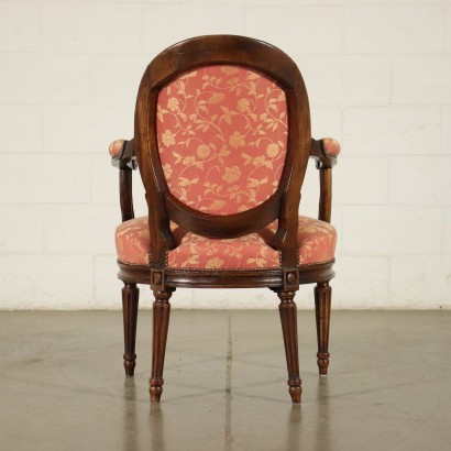 Neoclassical Style Armchair Walnut Italy XX Century.