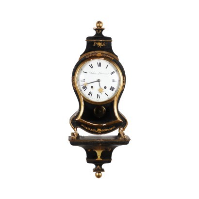 Robert & Courvoisier Clock Ebonized Wood Switzerland \'700