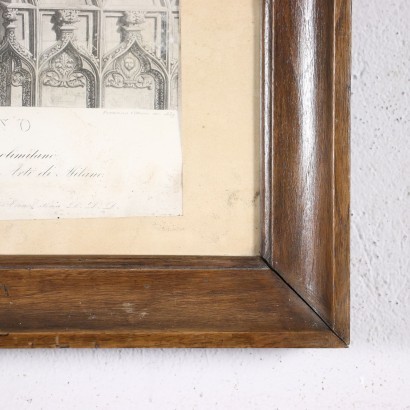 Empire Frame with Engraving Walnut Italy 19th Century.
