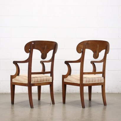 Pair of Directoire Armchairs Cherry Padded France \'800