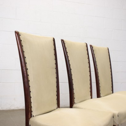 Group of 4 Chairs Beech Skai Italy 1950s