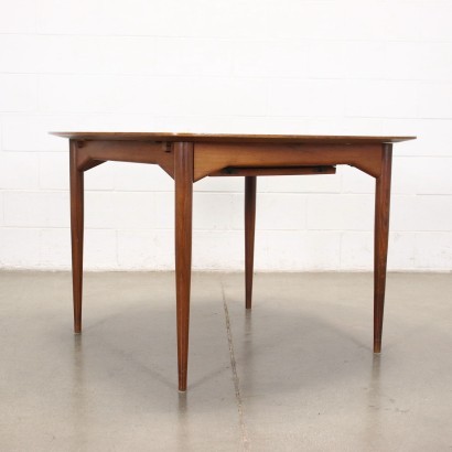 Extendable Table Teak Veneer Solid Wood Italy 1960s