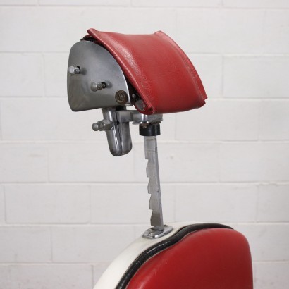 Swivel Barber Chair Alluminium Metal Skai Italy 1960s
