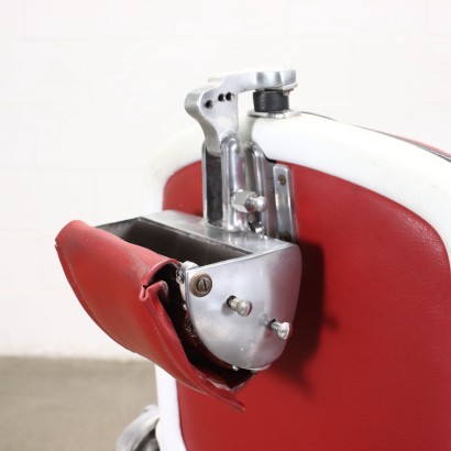 Swivel Barber Chair Alluminium Metal Skai Italy 1960s