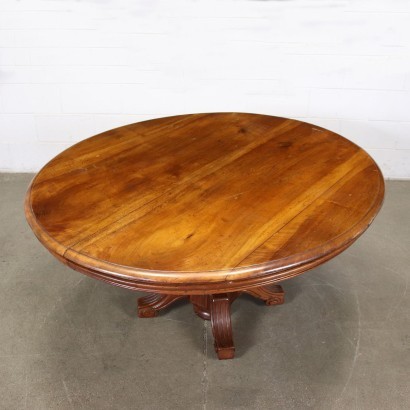 antiguo, mesa, mesa antigua, mesa antigua, mesa italiana antigua, mesa antigua, mesa neoclásica, mesa del siglo XIX, mesa extensible redonda en caoba