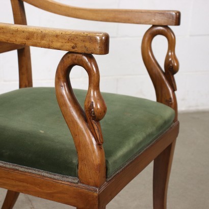 antique, armchair, antique armchairs, antique armchair, antique Italian armchair, antique armchair, neoclassical armchair, 19th century armchair, Empire armchair in Mahogany