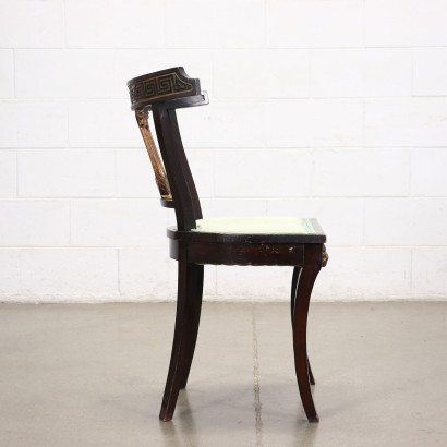 Antik, Stuhl, antike Stühle, antiker Stuhl, antiker italienischer Stuhl, antiker Stuhl, neoklassizistischer Stuhl, Stuhl des 19. Jahrhunderts, Gruppe von vier Stühlen im imperialen Stil