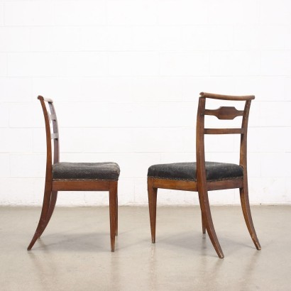 Pair of Directoire Chairs Walnut Italy XVIII-XIX Century