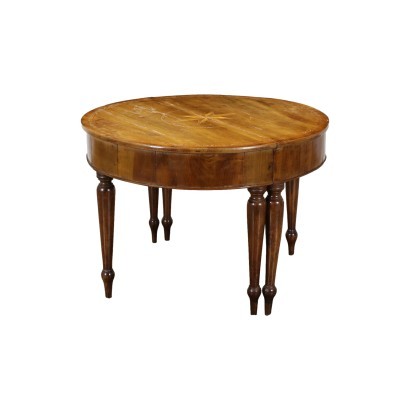 Extendable Table Walnut Maple Italy XIX Cent.