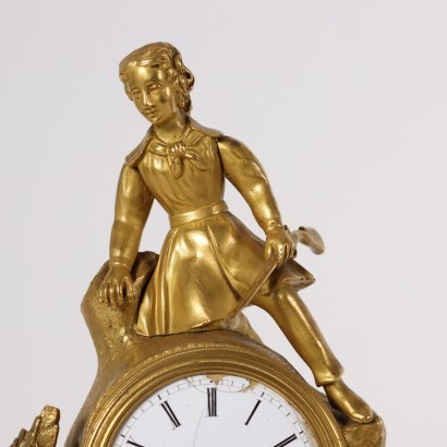 antigüedades, reloj, reloj antigüedades, reloj antiguo, reloj italiano antiguo, reloj antiguo, reloj neoclásico, reloj del siglo XIX, reloj de péndulo, reloj de pared, Reloj de pie de bronce dorado