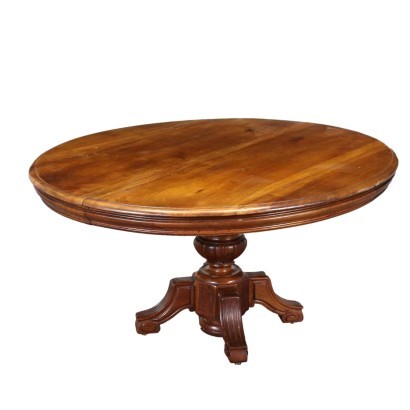 antiguo, mesa, mesa antigua, mesa antigua, mesa italiana antigua, mesa antigua, mesa neoclásica, mesa del siglo XIX, mesa extensible redonda en caoba