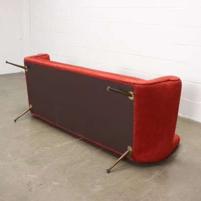 3 Seater Sofa Foam Brass Fabric Italy 1950s-1960s