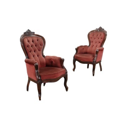 antique, armchair, antique armchairs, antique armchair, antique Italian armchair, antique armchair, neoclassical armchair, 19th century armchair, Pair of Louis Philippe armchairs