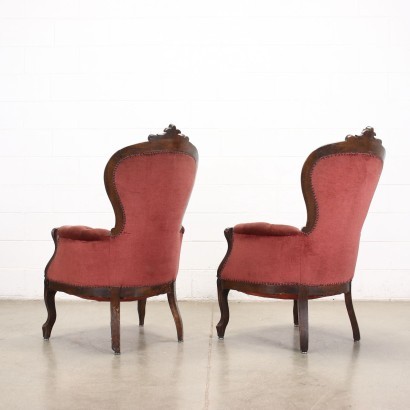 antik, Sessel, antike Sessel, antiker Sessel, antiker italienischer Sessel, antiker Sessel, neoklassischer Sessel, Sessel aus dem 19. Jahrhundert, Paar Louis Philippe Sessel