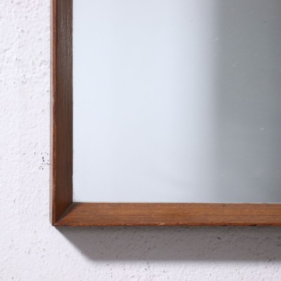 Wall Mirror Teak Glass Italy 1960s
