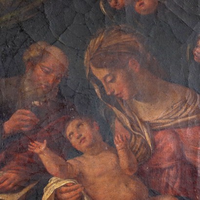 Die Heilige Familie Öl auf Leinwand Italien XVIII Jhd