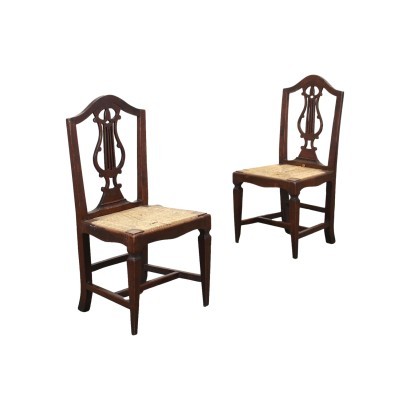 antigüedad, silla, sillas antiguas, silla antigua, silla italiana antigua, silla antigua, silla neoclásica, silla del siglo XIX, par de sillas de directorio