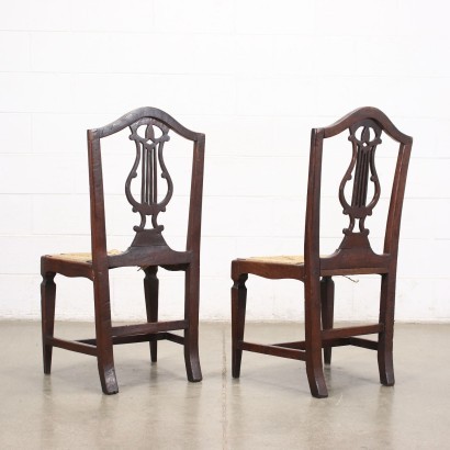 antiguo, silla, sillas antiguas, silla antigua, silla italiana antigua, silla antigua, silla neoclásica, silla del siglo XIX, par de sillas de directorio
