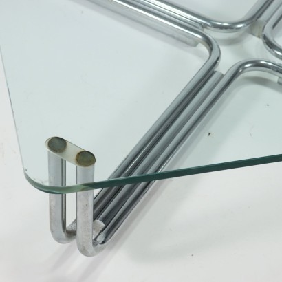Couchtisch 784 von Cassina Verchromtes Metall Glas Italien 60er-70er
