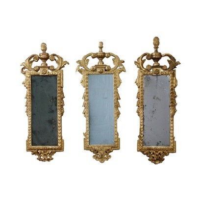 Gruppe von Drei Neoklassiche Spiegel Glas Italien XVIII Jhd
