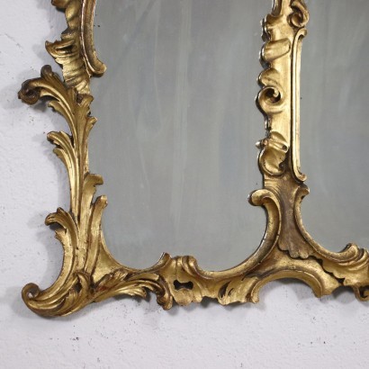 Miroir de Style Baroque Bois Doré Italie XX Siècle