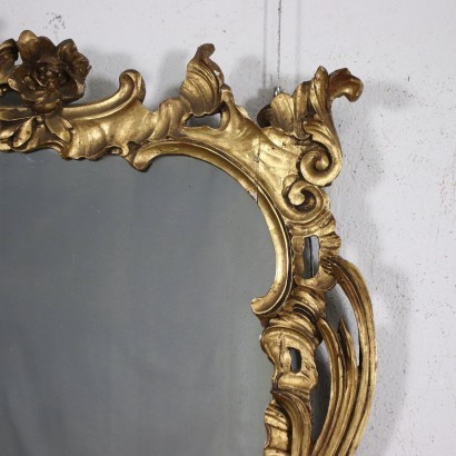 Miroir de Style Baroque Bois Doré Italie XX Siècle