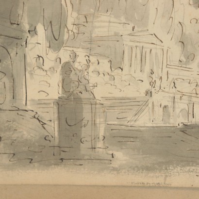 Sketch of a Neoclassical Glimpse 18th Century